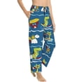 thumbnail image 1 of Goofa Dinosaur on the Beach Vacation Printed Soft Pajama Pants for Women, Wide Leg Comfy Casual Lounge Yoga Pants-XX-Large, 1 of 9
