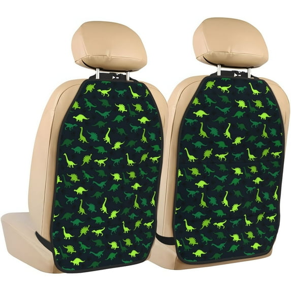 Goofa Dinosaurs Pattern Car Back Seat Protector for Kids (2 Pack) ,Anti-kick Storage Mat for Car Seats,Shields from Footprints