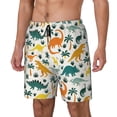 thumbnail image 1 of Goofa Dinosaurs and Tropical Leaves Printed Men's Swim Trunks Board Shorts Quick Dry Mens Swimming Trunks with Compression Liner,Breathable Fit Hawaii Beach Shorts-, 1 of 9