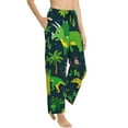 thumbnail image 1 of Goofa Dinosaurs and Flowers Printed Soft Pajama Pants for Women, Wide Leg Comfy Casual Lounge Yoga Pants-XX-Large, 1 of 9