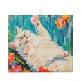 thumbnail image 1 of Goofa Dish Drying Mat Super Absorbent Drying Mat Large Dish Drying Mats for Kitchen Counter Easy Clean Dish Mat Kitchen Drying Mat 16" x 18" ( Playful Floral Cat ), 1 of 6