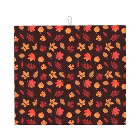Goofa Dish Drying Mat Super Absorbent Drying Mat Large Dish Drying Mats for Kitchen Counter Easy Clean Dish Mat Kitchen Drying Mat 16" x 18" ( fall Maple leaf )