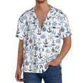 thumbnail image 1 of Goofa Dock Rudder Printed Men's Casual Short-sleeved Shirt,Lightweight Breathable Button-down,Summer Casual men's top,Versatile Fashion shirt-XX-Large, 1 of 7