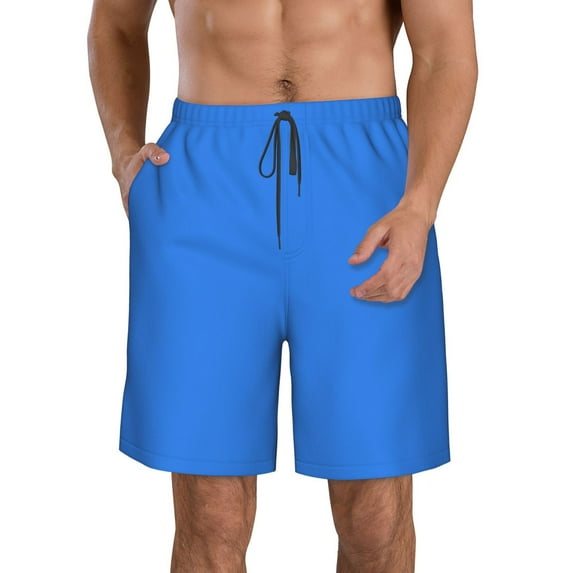 Goofa Dodgerblue Printed Mens Swim Trunks Summer Quick Dry Short Beach Swimwear Bathing Suits-3X-Large