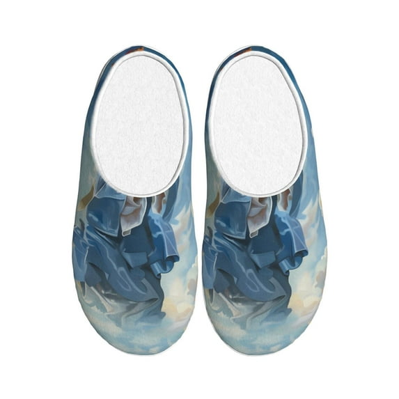 Goofa Dog Angel Ascension Print Womens Mens Cotton Lightweight House Slippers , Washable Home Slippers,Indoor Comfy Bedroom Cozy Slippers-35/36