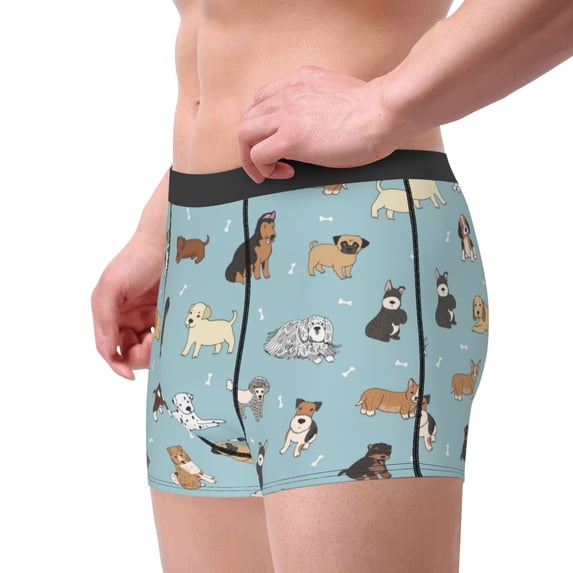 Goofa Dog Pets Printed Men's Boxer Briefs Underwear, Moisture-Wicking Underwear, Trunk,Soft and Breathable Cotton Underwear-X-Large