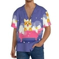 thumbnail image 1 of Goofa Dog Washes in a Pink Bath Printed Men's Casual Short-sleeved Shirt,Lightweight Breathable Button-down,Summer Casual men's top,Versatile Fashion shirt-4X-Large, 1 of 7