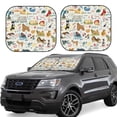 thumbnail image 1 of Goofa Dogs Funny Pets Pattern 2 Piece Car Windshield Sun Shade Foldable | Front Windshield Shade for Sun, Heat and UV Rays | Sunshade for Car Front Window-Medium, 1 of 7