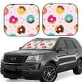 thumbnail image 1 of Goofa Donut Pattern 2 Piece Car Windshield Sun Shade Foldable | Front Windshield Shade for Sun, Heat and UV Rays | Sunshade for Car Front Window-Small, 1 of 7
