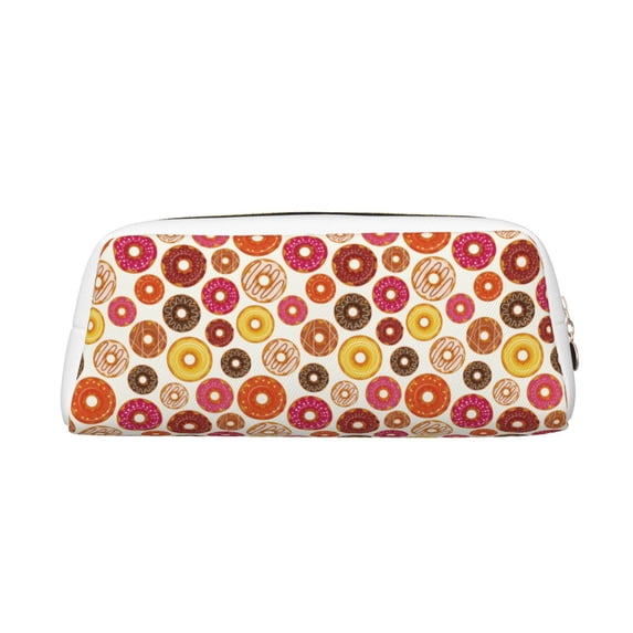 Goofa Donut Pattern Leather Pencil Case, Pencil Pouch, Pencil Bag, Pen Case, Pen Pouch, Pen Bag, Pencil Pouches, Pencil Bags,College Pencil Case