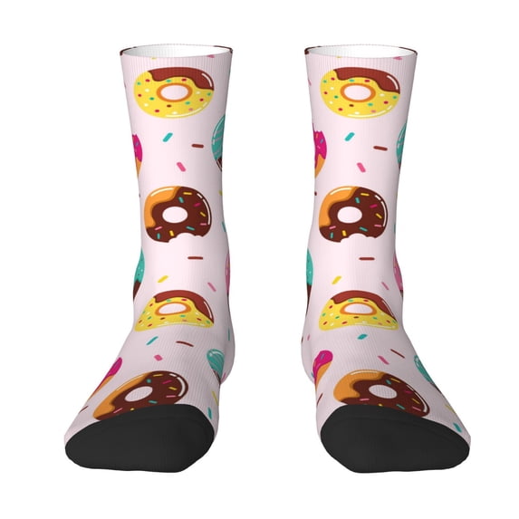 Goofa Donut Printed Men's Crew Socks, Soft Durable Breathable Moisture-Wicking with Odor Control Cotton socks