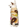 Goofa Donuts Pattern Small Dog Sweater Hoodies Pet Grey Hooded Soft
