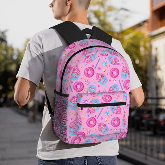 Goofa Donuts Print Casual Backpack for Women Men,Waterproof High School Bookbag,Lightweight Travel Daypack,Classic College Backpack,Laptob Backpack