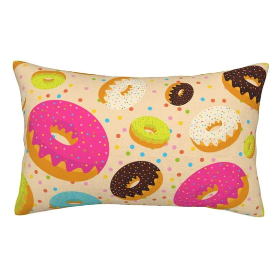 Goofa Donuts Print Plush Throw Pillow Case, Soft Velvet with Hidden Zipper, Decorative Cushion Cover for Sofa, Bed, Car, and Home Décor-20"x30"