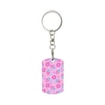 thumbnail image 1 of Goofa Donuts Printed Rectangular Metal Keychain Bag Charm Floral Charm for Purse Keys Metal Keyring Gift for Women Accessories, 1 of 7