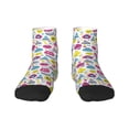 thumbnail image 1 of Goofa Doodle Fruits Pattern Non Slip Socks with Grips for Elderly, Crew Socks Yoga Hospital Socks Cushioned Sole Gripper Socks for Men Women, 1 of 5