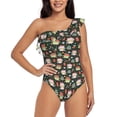 thumbnail image 1 of Goofa Dragon With Hohoho Pattern Women's One Piece Swimsuits Tummy Control Bathing Suits Asymmetric One Shoulder Swimwear-Large, 1 of 6
