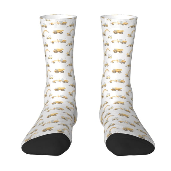 Goofa Dump Truck Printed Men's Crew Socks, Soft Durable Breathable Moisture-Wicking with Odor Control Cotton socks