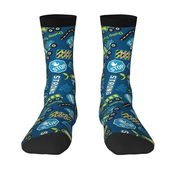 Goofa Dump Truck Printed Men's Crew Socks, Soft Durable Breathable Moisture-Wicking with Odor Control Cotton socks