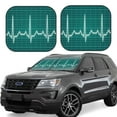 thumbnail image 1 of Goofa ECG Wave Pattern 2 Piece Car Windshield Sun Shade Foldable | Front Windshield Shade for Sun, Heat and UV Rays | Sunshade for Car Front Window-Small, 1 of 7