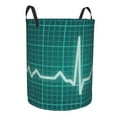 thumbnail image 1 of Goofa ECG Wave Printed Circular Hamper,Laundry Basket with Handles,Storage Baskets Foldable,Large Capacity Laundry Hamper-Medium, 1 of 8