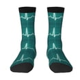 thumbnail image 1 of Goofa ECG Wave Printed Men's Crew Socks, Soft Durable Breathable Moisture-Wicking with Odor Control Cotton socks, 1 of 9