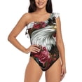thumbnail image 1 of Goofa Eagle With Hat And Roses Pattern Women's One Piece Swimsuits Tummy Control Bathing Suits Asymmetric One Shoulder Swimwear-X-Large, 1 of 6
