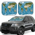 thumbnail image 1 of Goofa Earth View World Map Pattern 2 Piece Car Windshield Sun Shade Foldable | Front Windshield Shade for Sun, Heat and UV Rays | Sunshade for Car Front Window-Large, 1 of 7