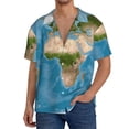 thumbnail image 1 of Goofa Earth View World Map Printed Men's Casual Short-sleeved Shirt,Lightweight Breathable Button-down,Summer Casual men's top,Versatile Fashion shirt-X-Large, 1 of 7
