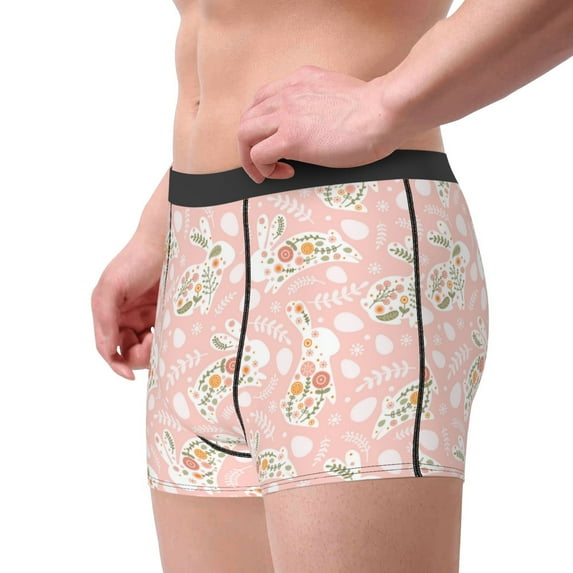 Goofa Easter Bunny Printed Men's Boxer Briefs Underwear, Moisture-Wicking Underwear, Trunk,Soft and Breathable Cotton Underwear-