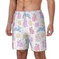 thumbnail image 1 of Goofa Easter Colorful Rabbit Printed Men's Swim Trunks Board Shorts Quick Dry Mens Swimming Trunks with Compression Liner,Breathable Fit Hawaii Beach Shorts-Small, 1 of 9