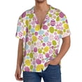 thumbnail image 1 of Goofa Easter Egg Printed Men's Casual Short-sleeved Shirt,Lightweight Breathable Button-down,Summer Casual men's top,Versatile Fashion shirt-3X-Large, 1 of 7