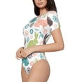 thumbnail image 1 of Goofa Easter Rabbit Printed Women Rash Guard Short Sleeve,Tummy control Swimsuit Surfing Swimsuit Bathing Suit One Piece Swimsuit UPF 50-Small, 1 of 9