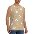 thumbnail image 1 of Goofa Egg and Avocado Printed Men's Sleeveless T-Shirt - Athletic Gym Workout Tank Top for Men - Moisture-Wicking, UPF 30+ Quick-Dry Muscle Tee-Large, 1 of 8