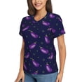 thumbnail image 1 of Goofa Eggplant Pattern Women's Slim-Fit Short-Sleeve V-Neck T-Shirt,Classic-Fit Short-Sleeve V-Neck T-Shirt-X-Large, 1 of 5