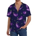 thumbnail image 1 of Goofa Eggplant Printed Men's Casual Short-sleeved Shirt,Lightweight Breathable Button-down,Summer Casual men's top,Versatile Fashion shirt-Small, 1 of 7