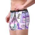thumbnail image 1 of Goofa Eiffel Tower and Hearts Printed Men's Boxer Briefs Underwear, Moisture-Wicking Underwear, Trunk,Soft and Breathable Cotton Underwear-XX-Large, 1 of 9