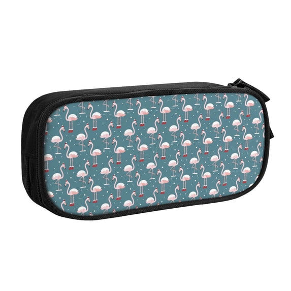 Goofa Elegant Flamingo Pattern Big Capacity Pencil Pen Case Office College Large Storage High Capacity Bag Pouch Holder Box Organizer