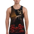 thumbnail image 1 of Goofa Elegant Rose Skull Pattern Men's Workout Tank Top Slim-Fit Tank Quick Dry Fit Muscle Tank Top Beach Tank Top Bodybuilding Sleeveless T Shirt-X-Large, 1 of 7