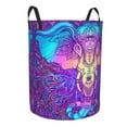 thumbnail image 1 of Goofa Elephant in Tribal Style Printed Circular Hamper,Laundry Basket with Handles,Storage Baskets Foldable,Large Capacity Laundry Hamper-Small, 1 of 8