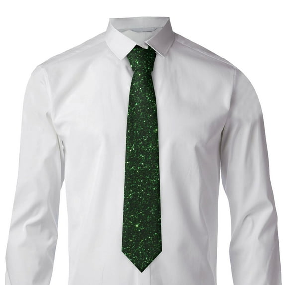 Goofa Emerald Green Sparkling Pattern Men's Necktie Classic Silk Tie Woven Jacquard Neck Ties Necktie for Business and Wedding Formal Neckties