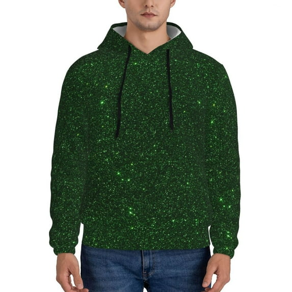 Goofa Emerald Green Sparkling for Men's Hooded Sweatshirt - Lightweight Pullover Hoodie with Kangaroo Pocket, Perfect for Everyday Wear-3X-Large