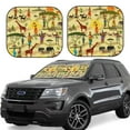 thumbnail image 1 of Goofa Ethnic African Pattern 2 Piece Car Windshield Sun Shade Foldable | Front Windshield Shade for Sun, Heat and UV Rays | Sunshade for Car Front Window-Small, 1 of 7