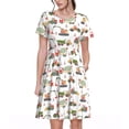 thumbnail image 1 of Goofa Excavator Pattern Women Summer Short Sleeve Midi Dress with Pockets Casual Aline Flowy Tshirt Dress Vocation Beach Sundress, 1 of 6