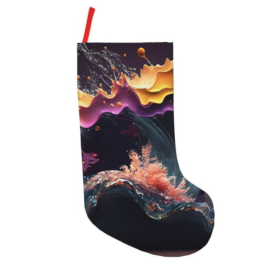 Goofa Explosive Fluid Splash Art for Christmas Stockings, 18inch Xmas Hanging Stocking Decorations for Christmas Party Family Decor