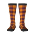 thumbnail image 1 of Goofa Fall Buffalo Plaid Pattern Adult Stockings, Color-Block Knee High Socks, Comfortable and Breathable, Soft and Stretchable, Sports, and Decoration, 1 of 1