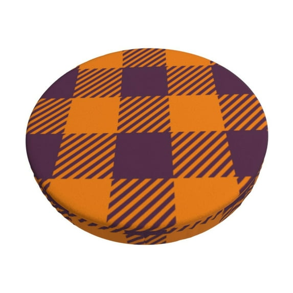 Goofa Fall Buffalo Plaid Printed Stool Covers Round, Waterproof Round Bar Stool Covers Anti-Slip Round Bar Stool Seat Cover with Elastic Bands Durable -