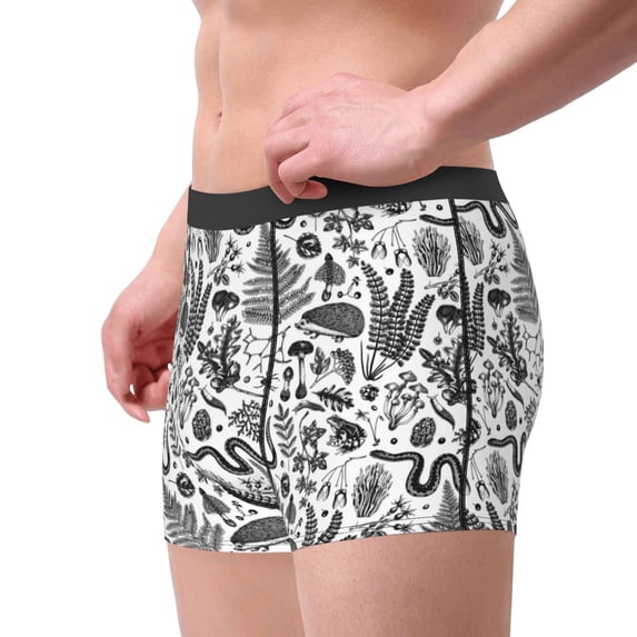 Goofa Fall Forest Printed Men's Boxer Briefs Underwear, Moisture-Wicking Underwear, Trunk,Soft and Breathable Cotton Underwear-Small