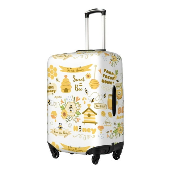 Goofa Farm Bee Cute Honey Pattern Luggage Covers For Suitcase,Suitcase Cover Protector Fit 18-32 Inch Luggage-Large