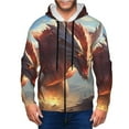 thumbnail image 1 of Goofa Ferocious Dragon Fury Pattern Mens Full-zip Hoodie, Zip-up Pullover Hooded Sweatshirt, Kangaroo Pocket Hoodie Ideal for Daily Wear, Travel, and Home-Medium, 1 of 5